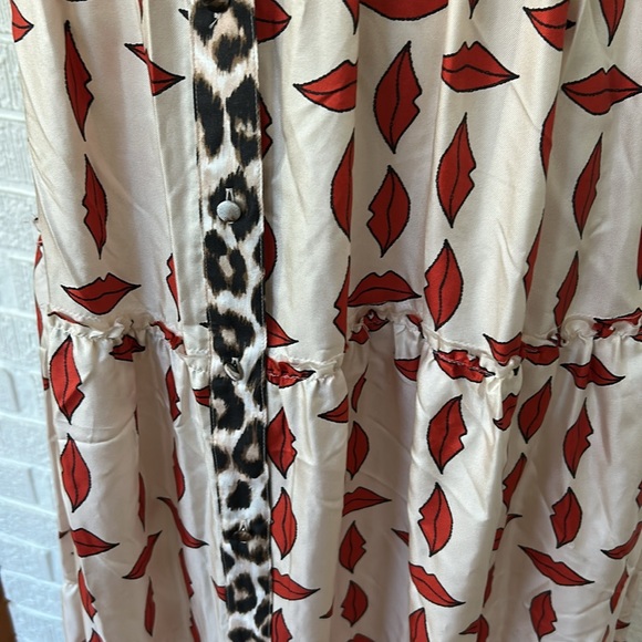 LA PRESTIC OUISTON- Flore kiss print with leopard print silk maxi dress - Picture 5 of 10